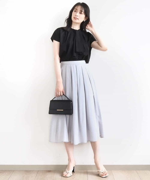 OFUON le MK（オフオンルエムケー）の「ラッフルタイデザインカットソー/接触冷感/洗える/WEB限定サイズあり（Tシャツ/カットソー・レディース・ピンク系その他/ブラック/ホワイト・38/36）」の17枚目の写真