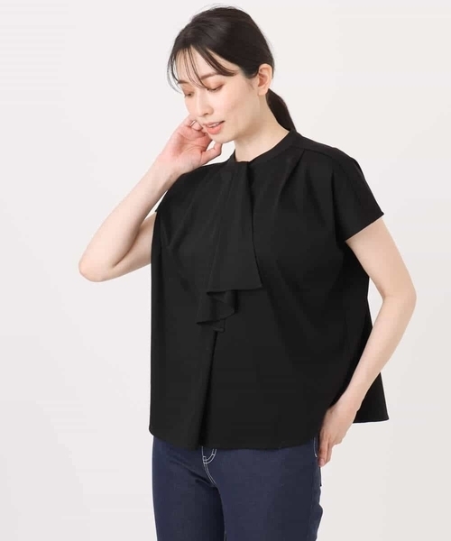 OFUON le MK（オフオンルエムケー）の「ラッフルタイデザインカットソー/接触冷感/洗える/WEB限定サイズあり（Tシャツ/カットソー・レディース・ピンク系その他/ブラック/ホワイト・38/36）」の15枚目の写真