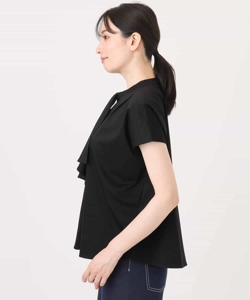 ラッフルタイデザインカットソー/接触冷感/洗える/WEB限定サイズ