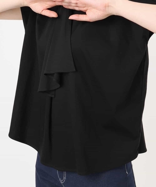 OFUON le MK（オフオンルエムケー）の「ラッフルタイデザインカットソー/接触冷感/洗える/WEB限定サイズあり（Tシャツ/カットソー・レディース・ピンク系その他/ブラック/ホワイト・38/36）」の9枚目の写真