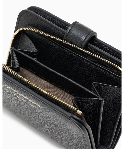 EMPORIO ARMANI（エンポリオアルマーニ）の「【エンポリオ アルマーニ】二つ折りウォレット タンブルレザー（財布・レディース・ブラック/ピンク・FREE）」の3枚目の写真