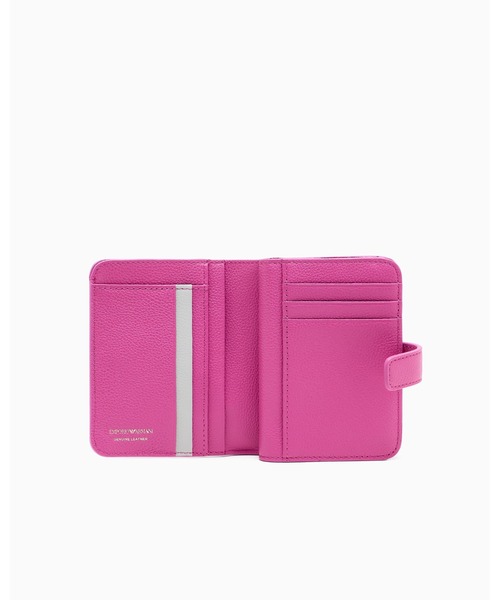 EMPORIO ARMANI（エンポリオアルマーニ）の「【エンポリオ アルマーニ】二つ折りウォレット タンブルレザー（財布・レディース・ブラック/ピンク・FREE）」の7枚目の写真