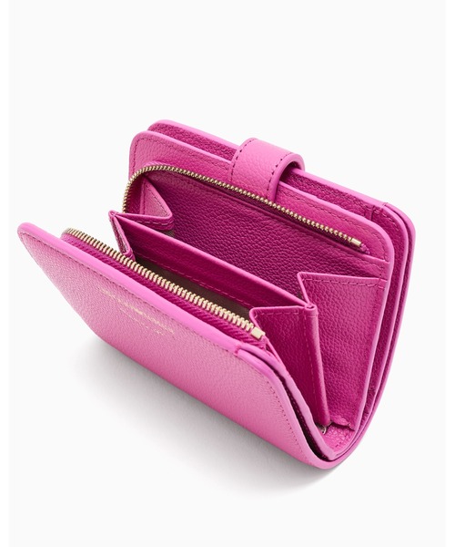 EMPORIO ARMANI（エンポリオアルマーニ）の「【エンポリオ アルマーニ】二つ折りウォレット タンブルレザー（財布・レディース・ブラック/ピンク・FREE）」の8枚目の写真