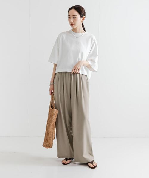URBAN RESEARCH(アーバンリサーチ)の「ハーフスリーブワイドカットソー(Tシャツ/カットソー・レディース・ホワイト/オレンジ系その他/ブラック・FREE)」の10枚目の写真