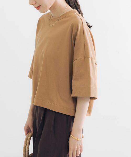 URBAN RESEARCH(アーバンリサーチ)の「ハーフスリーブワイドカットソー(Tシャツ/カットソー・レディース・ホワイト/オレンジ系その他/ブラック・FREE)」の14枚目の写真