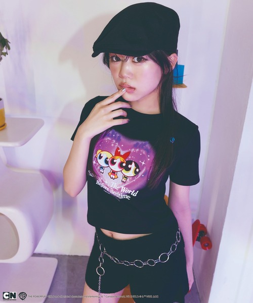 毛朱界です。　ショートスリーブパワーバー SALE】エックスガール X-girl パワーパフガールズ コラボ