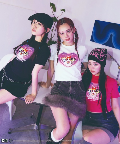4GEEKS BY SPIRALGIRL（フォーギークスバイスパイラルガール）の「【THE POWERPUFF GIRLS/パワーパフ ガールズ】ショート丈Tシャツ（Tシャツ/カットソー・レディース・ピンク/ホワイト/ブラック・FREE）」の21枚目の写真