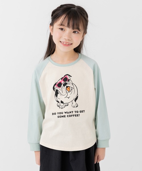 chil2（チルツー）の「綿100％ プリント ラグランTシャツ（Tシャツ/カットソー・キッズ・I/B/G/A/H/J/C/D/E/F・130cm/140cm/80ｃｍ/90cm/100cm/110cm/120cm）」の2枚目の写真
