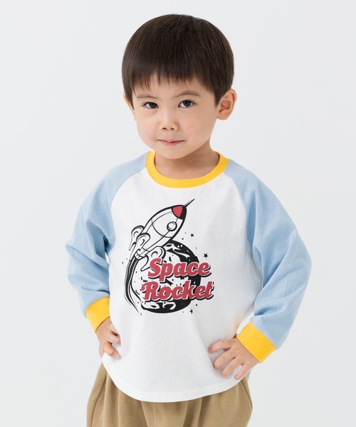 chil2（チルツー）の「綿100％ プリント ラグランTシャツ（Tシャツ/カットソー・キッズ・I/B/G/A/H/J/C/D/E/F・130cm/140cm/80ｃｍ/90cm/100cm/110cm/120cm）」の7枚目の写真