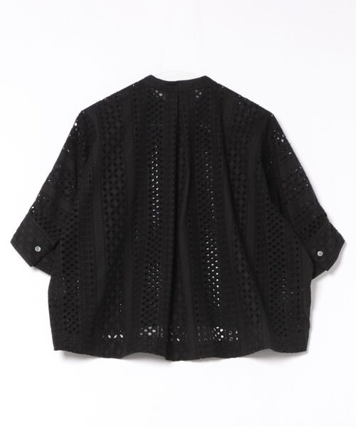 qualite（カリテ）の「レースハーフスリーブシャツ/夏服/オフィスカジュアル（シャツ/ブラウス・レディース・ブラック/オフホワイト・フリー）」の16枚目の写真