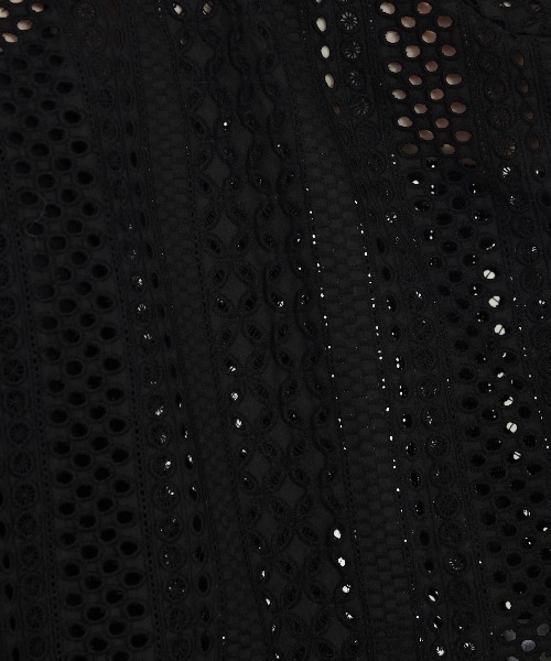 qualite（カリテ）の「レースハーフスリーブシャツ/夏服/オフィスカジュアル（シャツ/ブラウス・レディース・ブラック/オフホワイト・フリー）」の15枚目の写真