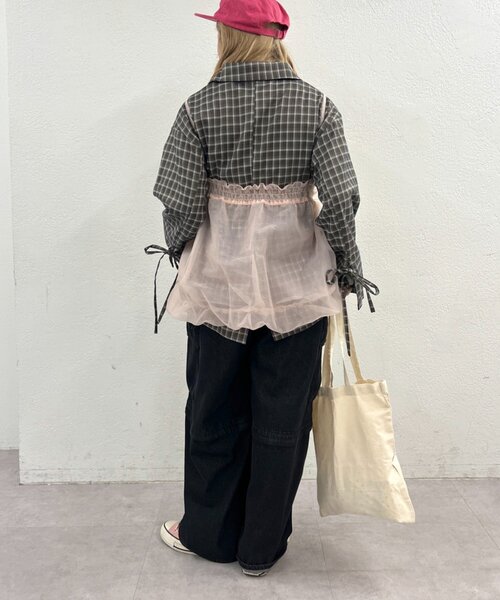 w closet（ダブルクローゼット）の「シアーバルーンキャミ（キャミソール・レディース・ブラック/オフホワイト/ブラック系その他/ピンク・FREE）」の20枚目の写真