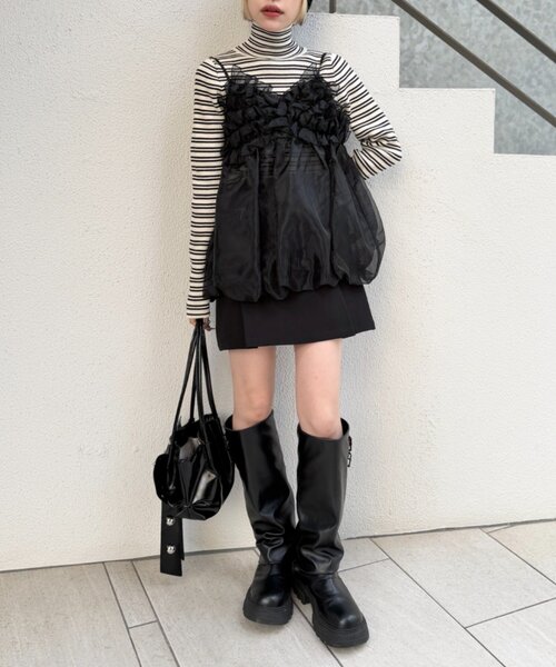 w closet（ダブルクローゼット）の「シアーバルーンキャミ（キャミソール・レディース・ブラック/オフホワイト/ブラック系その他/ピンク・FREE）」の15枚目の写真