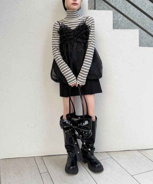 w closet（ダブルクローゼット）の「シアーバルーンキャミ（キャミソール・レディース・ブラック/オフホワイト/ブラック系その他/ピンク・FREE）」の11枚目の写真