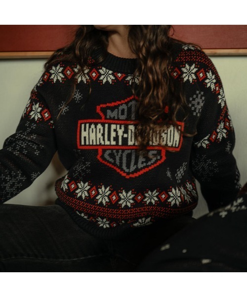 激レア 90s Harley-Davidson コットンニット ジャケット XL】【90年代】Harley-Davidson ハーレーダビッドソン ドライバーズ