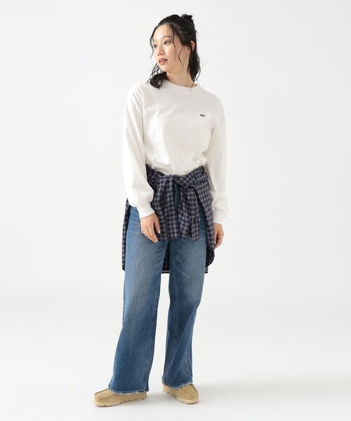 ビームスの百名品　別注LACOSTE / ロングスリーブ クルーネック Tシャツ LACOSTE（ラコステ） tシャツ 「ビームスの百名品」「別注」LACOSTE