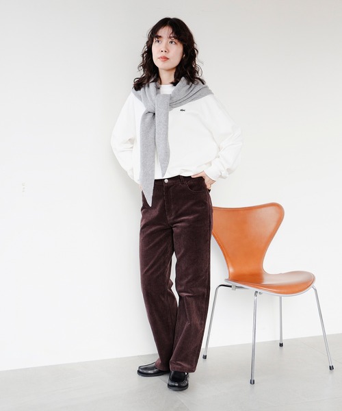 LACOSTE(ラコステ)の「【ビームスの百名品】【別注】LACOSTE / ロングスリーブ クルーネック Tシャツ(Tシャツ/カットソー・レディース・グレー/ブラック/ホワイト・ONE SIZE)」の13枚目の写真