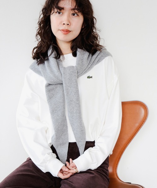 LACOSTE(ラコステ)の「【ビームスの百名品】【別注】LACOSTE / ロングスリーブ クルーネック Tシャツ(Tシャツ/カットソー・レディース・グレー/ブラック/ホワイト・ONE SIZE)」の14枚目の写真