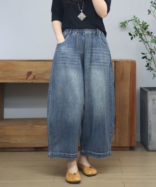 REBALANCE(リバランス)の「ワイドデニムパンツ(デニムパンツ・レディース・B/A・LARGE/MEDIUM)」の1枚目の写真