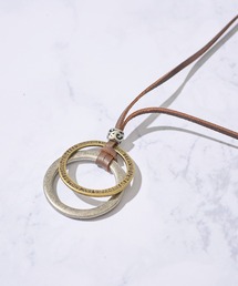 TETE HOMME（テットオム）の「Wリング レザー ネックレス（ネックレス）」