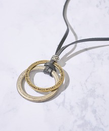 TETE HOMME（テットオム）の「Wリング レザー ネックレス（ネックレス）」