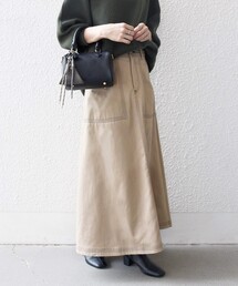 SHIPS any | SHIPS any:〈洗濯機可能〉チノ ステッチ フレア ロング スカート(スカート)