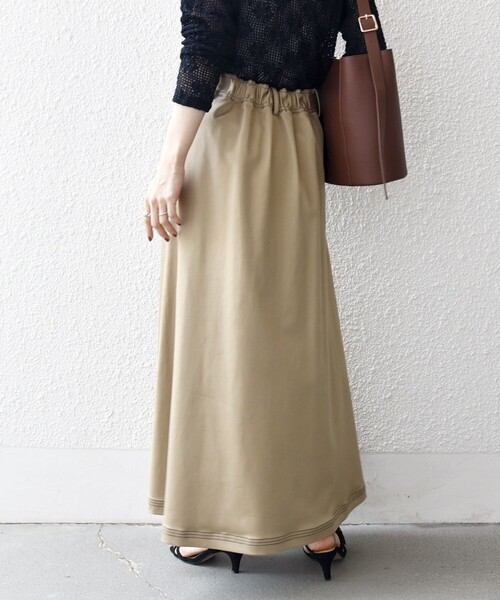★【新品・未使用】SHIPS・ロングスカート★ セール】 SHIPS any:〈洗濯機可能〉ポケット Iライン ロング