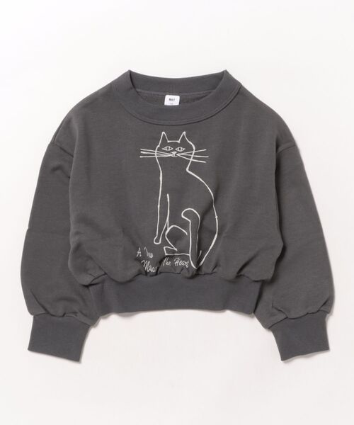 NHT（エヌエイチティー）の「エヌエイチティー cat　ドルマンショートトレーナー（スウェット・キッズ・チャコールグレー/アイボリー/ラベンダー・120cm/110cm/160cm/150cm/140cm/130cm）」の17枚目の写真