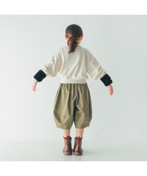 NHT（エヌエイチティー）の「エヌエイチティー cat　ドルマンショートトレーナー（スウェット・キッズ・チャコールグレー/アイボリー/ラベンダー・120cm/110cm/160cm/150cm/140cm/130cm）」の10枚目の写真