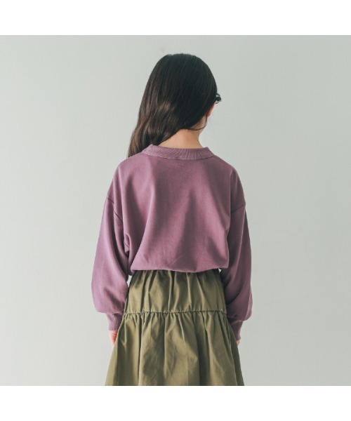 NHT（エヌエイチティー）の「エヌエイチティー cat　ドルマンショートトレーナー（スウェット・キッズ・チャコールグレー/アイボリー/ラベンダー・120cm/110cm/160cm/150cm/140cm/130cm）」の12枚目の写真