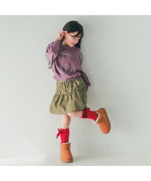 NHT（エヌエイチティー）の「エヌエイチティー cat　ドルマンショートトレーナー（スウェット・キッズ・チャコールグレー/アイボリー/ラベンダー・120cm/110cm/160cm/150cm/140cm/130cm）」の11枚目の写真