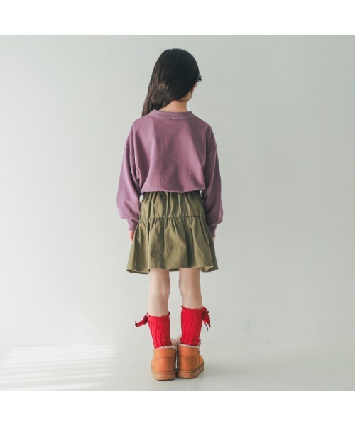 NHT（エヌエイチティー）の「エヌエイチティー cat　ドルマンショートトレーナー（スウェット・キッズ・チャコールグレー/アイボリー/ラベンダー・120cm/110cm/160cm/150cm/140cm/130cm）」の13枚目の写真