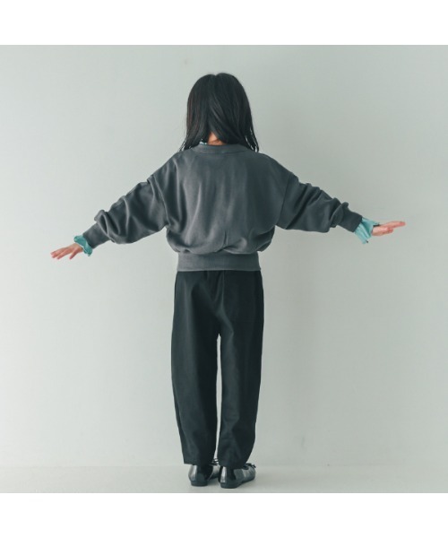 NHT（エヌエイチティー）の「エヌエイチティー cat　ドルマンショートトレーナー（スウェット・キッズ・チャコールグレー/アイボリー/ラベンダー・120cm/110cm/160cm/150cm/140cm/130cm）」の7枚目の写真