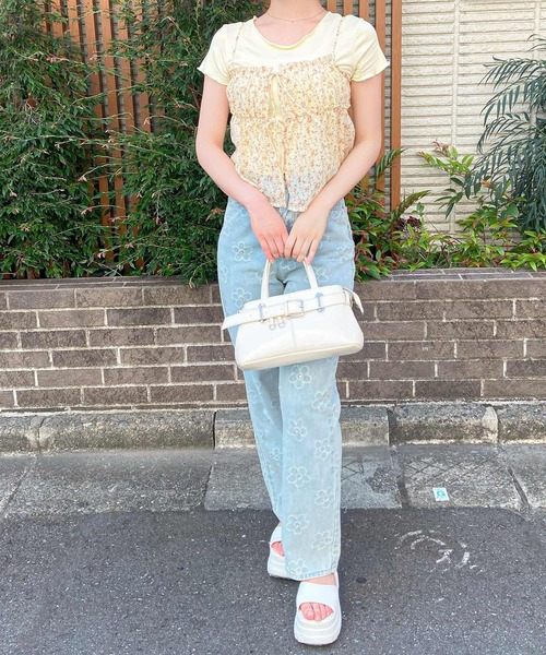 frunco(フランコ)の「小花柄キャミソール付きTシャツ(Tシャツ/カットソー・レディース・イエロー/ブルー/ホワイト・FREE)」の19枚目の写真