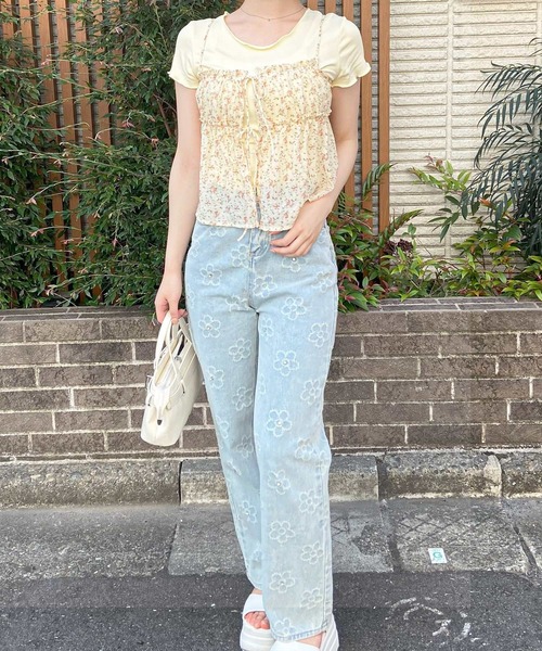frunco(フランコ)の「小花柄キャミソール付きTシャツ(Tシャツ/カットソー・レディース・イエロー/ブルー/ホワイト・FREE)」の20枚目の写真