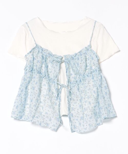 frunco(フランコ)の「小花柄キャミソール付きTシャツ(Tシャツ/カットソー・レディース・イエロー/ブルー/ホワイト・FREE)」の4枚目の写真