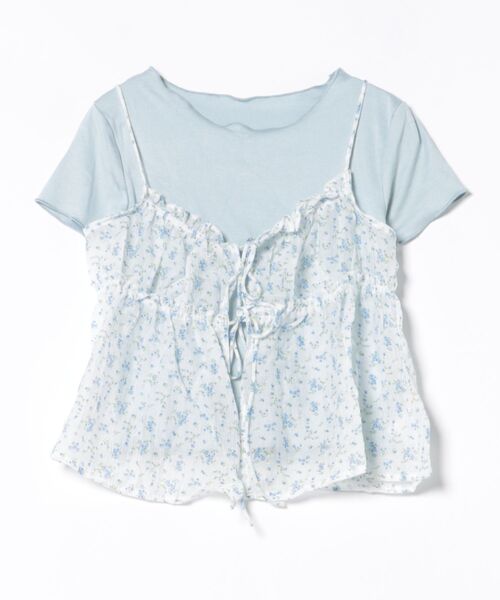 frunco(フランコ)の「小花柄キャミソール付きTシャツ(Tシャツ/カットソー・レディース・イエロー/ブルー/ホワイト・FREE)」の8枚目の写真