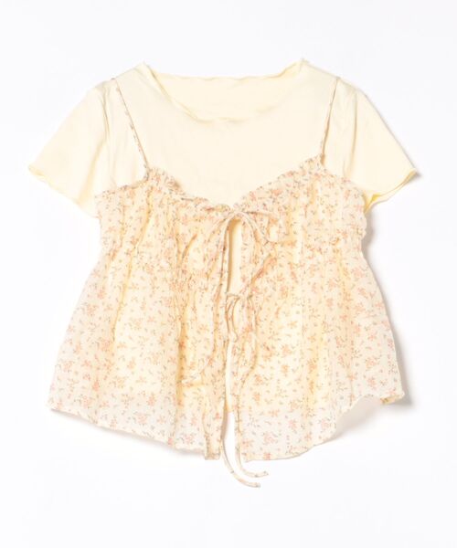 frunco(フランコ)の「小花柄キャミソール付きTシャツ(Tシャツ/カットソー・レディース・イエロー/ブルー/ホワイト・FREE)」の7枚目の写真