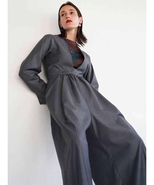 ELENDEEK(エレンディーク)の「ディープネックオールインワン(つなぎ/オールインワン・レディース・ブラック/グレー・02/01)」の12枚目の写真