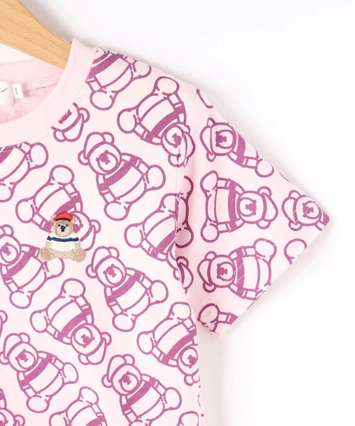 Dessin(デッサン)の「【洗える・リンクコーデ】Deddy刺繍入り オーガニックコットンTシャツ(Tシャツ/カットソー・キッズ・ベビーピンク/スモーキーグリーン系・11/10/14/13/12)」の6枚目の写真