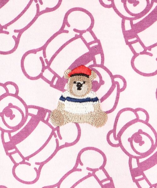 Dessin(デッサン)の「【洗える・リンクコーデ】Deddy刺繍入り オーガニックコットンTシャツ(Tシャツ/カットソー・キッズ・ベビーピンク/スモーキーグリーン系・11/10/14/13/12)」の8枚目の写真