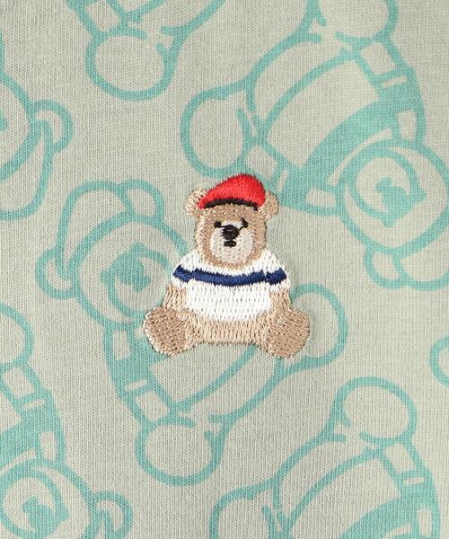 Dessin(デッサン)の「【洗える・リンクコーデ】Deddy刺繍入り オーガニックコットンTシャツ(Tシャツ/カットソー・キッズ・ベビーピンク/スモーキーグリーン系・11/10/14/13/12)」の9枚目の写真