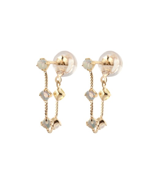 オパールチェーンフープピアス（ピアス（両耳用））｜SIENA ROSE