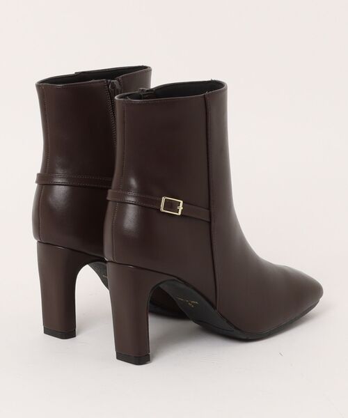 AmiAmi(アミアミ)の「スクエアトゥブーツ プレートヒール/8センチヒール(ブーツ・レディース・ブラック/ダークブラウン・L/LL/M/S)」の3枚目の写真