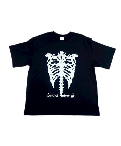 XU(エックスユー)の「【Never mind the XU】metal born tee / 【ネバーマインド ザ エックスユー】メタルボーン半袖Tシャツ(Tシャツ/カットソー・メンズ・ブラック/ホワイト・ONE SIZE)」の6枚目の写真