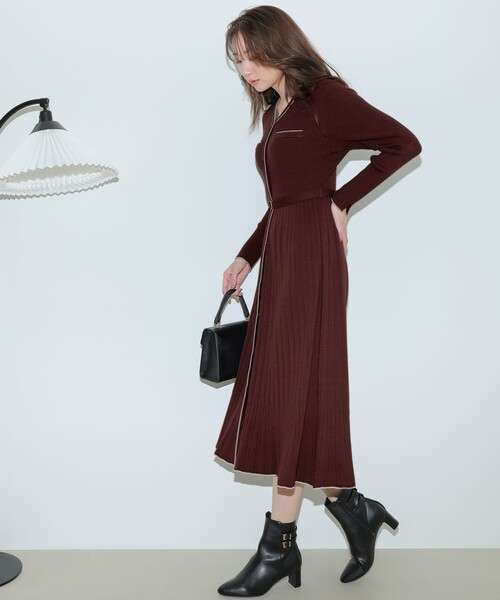 セール】バイカラーデザインニット ワンピース（ワンピース）｜ANY SIS