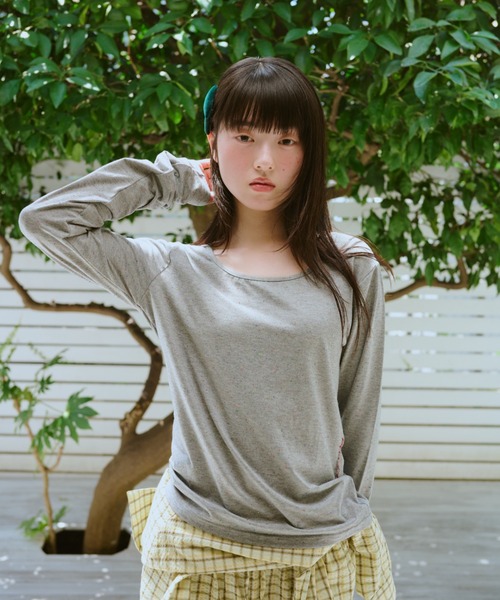 common gull products.(コモンガルプロダクツ)の「甘味のネップロンTEE秋(Tシャツ/カットソー・レディース・ブラック系/ホワイト系/グレー系・SMALL/LARGE/MEDIUM)」の7枚目の写真