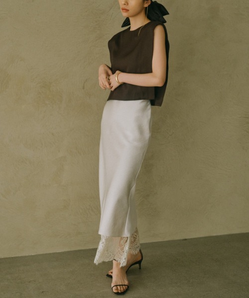 anuans（アニュアンス）の「ニットディティールブラウス（シャツ/ブラウス・レディース・ブラック/ベージュ・FREE）」の11枚目の写真