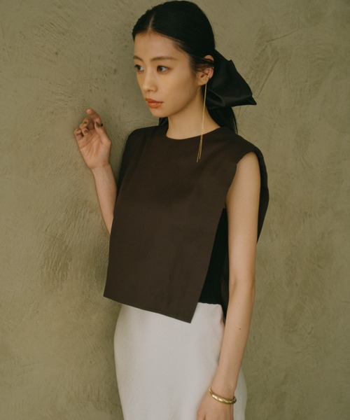 anuans（アニュアンス）の「ニットディティールブラウス（シャツ/ブラウス・レディース・ブラック/ベージュ・FREE）」の3枚目の写真