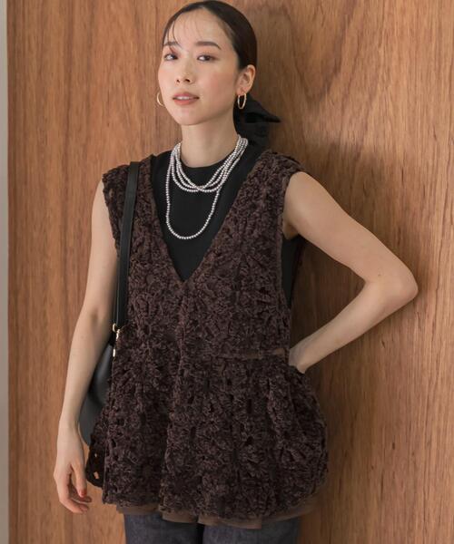 セール】F by ROSSO モールレースペプラムジレ（その他トップス）｜F